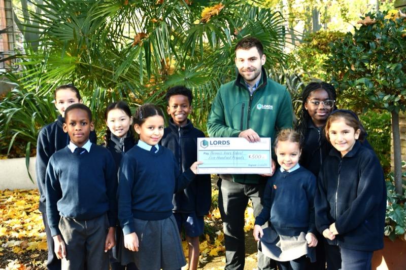 Cheque presentation from Lords Building Merchant